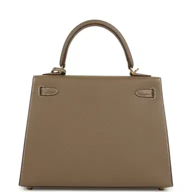 HERMÈS Hermes Kelly Sellier 25 Etoupe Epsom Gold Hardware | Thumbnail 4 HERMÈS Hermes Kelly Sellier 25 Etoupe Epsom Gold Hardware | Thumbnail 4