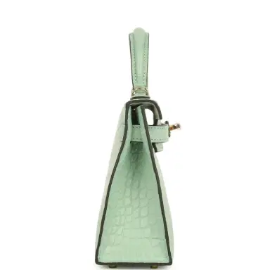 HERMÈS Hermes Special Order (HSS) Kelly Sellier 20 Vert D'eau Verso Matte Alligator Permabrass Hardware | Thumbnail 3 HERMÈS Hermes Special Order (HSS) Kelly Sellier 20 Vert D'eau Verso Matte Alligator Permabrass Hardware | Thumbnail 3