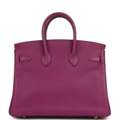HERMÈS Pre-owned Hermes Birkin 25 Anemone Swift Gold Hardware | Thumbnail 4 HERMÈS Pre-owned Hermes Birkin 25 Anemone Swift Gold Hardware | Thumbnail 4