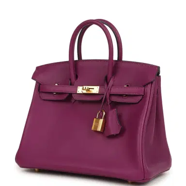 HERMÈS Pre-owned Hermes Birkin 25 Anemone Swift Gold Hardware | Thumbnail 5 HERMÈS Pre-owned Hermes Birkin 25 Anemone Swift Gold Hardware | Thumbnail 5