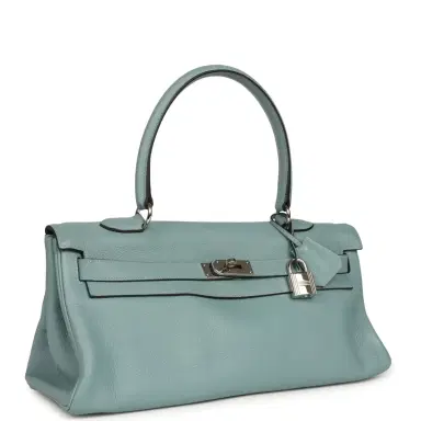 HERMÈS Vintage Hermes Shoulder Kelly 42 JPG Ciel Clemence Palladium Hardware | Thumbnail 2 HERMÈS Vintage Hermes Shoulder Kelly 42 JPG Ciel Clemence Palladium Hardware | Thumbnail 2