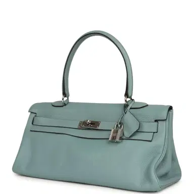 HERMÈS Vintage Hermes Shoulder Kelly 42 JPG Ciel Clemence Palladium Hardware | Thumbnail 5 HERMÈS Vintage Hermes Shoulder Kelly 42 JPG Ciel Clemence Palladium Hardware | Thumbnail 5