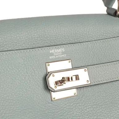 HERMÈS Vintage Hermes Shoulder Kelly 42 JPG Ciel Clemence Palladium Hardware | Thumbnail 7 HERMÈS Vintage Hermes Shoulder Kelly 42 JPG Ciel Clemence Palladium Hardware | Thumbnail 7