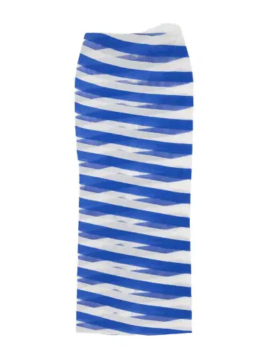 Stella McCartney Striped Mesh-paneled Cotton-blend Midi Skirt | Thumbnail 1 Stella McCartney Striped Mesh-paneled Cotton-blend Midi Skirt | Thumbnail 1