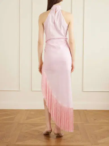 Taller Marmo Athena Halterneck Fringe-trimmed Linen Midi Dress | Thumbnail 3 Taller Marmo Athena Halterneck Fringe-trimmed Linen Midi Dress | Thumbnail 3