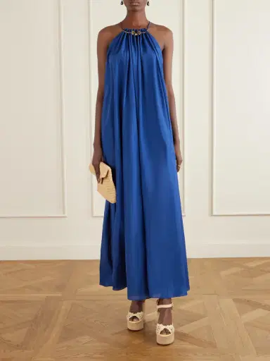 Zimmermann Aster Gathered Beaded Silk-satin Maxi Dress | Thumbnail 2 Zimmermann Aster Gathered Beaded Silk-satin Maxi Dress | Thumbnail 2