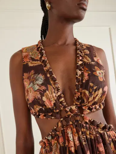 Zimmermann Aster Cut-out Printed Cotton Midi Dress | Thumbnail 4 Zimmermann Aster Cut-out Printed Cotton Midi Dress | Thumbnail 4