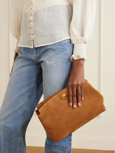 Liffner Pushlock Suede Pouch | Thumbnail 2 Liffner Pushlock Suede Pouch | Thumbnail 2
