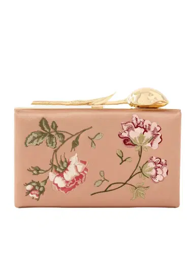 Erdem Bloom Embroidered Satin Clutch | Thumbnail 1 Erdem Bloom Embroidered Satin Clutch | Thumbnail 1
