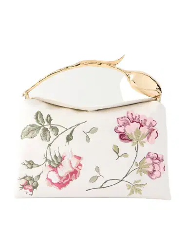 Erdem Bloom Embroidered Leather Clutch Bag | Thumbnail 1 Erdem Bloom Embroidered Leather Clutch Bag | Thumbnail 1