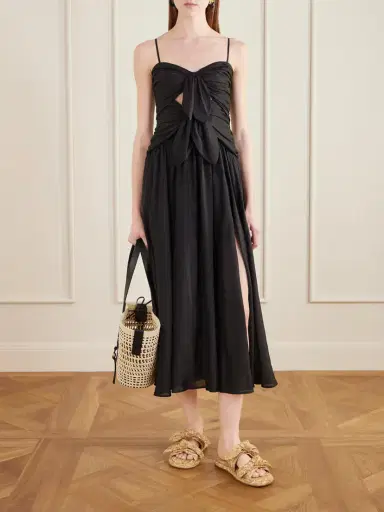 Zimmermann Aster Cutout Gathered Silk-chiffon Midi Dress | Thumbnail 2 Zimmermann Aster Cutout Gathered Silk-chiffon Midi Dress | Thumbnail 2