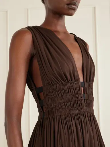 Alaïa Draped Jersey Midi Dress | Thumbnail 4 Alaïa Draped Jersey Midi Dress | Thumbnail 4
