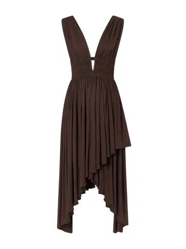 Alaïa Draped Jersey Midi Dress | Thumbnail 1 Alaïa Draped Jersey Midi Dress | Thumbnail 1