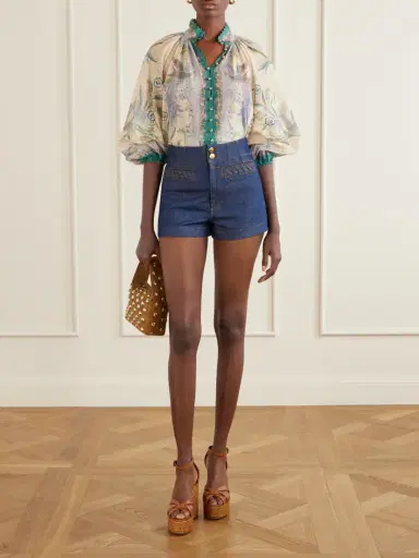 Zimmermann Indra Billow Metallic Cotton And Silk-blend Blouse | Thumbnail 2 Zimmermann Indra Billow Metallic Cotton And Silk-blend Blouse | Thumbnail 2