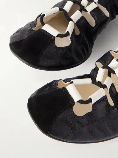 Alaïa Suede-trimmed Leather Ballet Flats | Thumbnail 5 Alaïa Suede-trimmed Leather Ballet Flats | Thumbnail 5