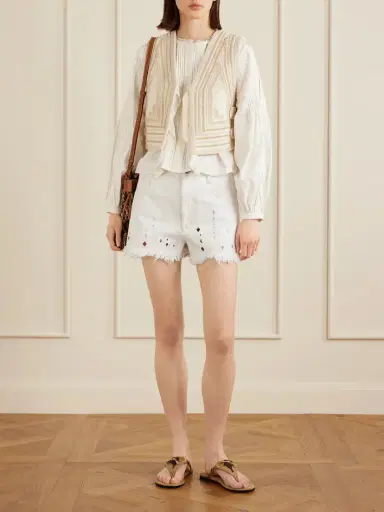 Isabel Marant Aecia Embroidered Denim Shorts | Thumbnail 2 Isabel Marant Aecia Embroidered Denim Shorts | Thumbnail 2