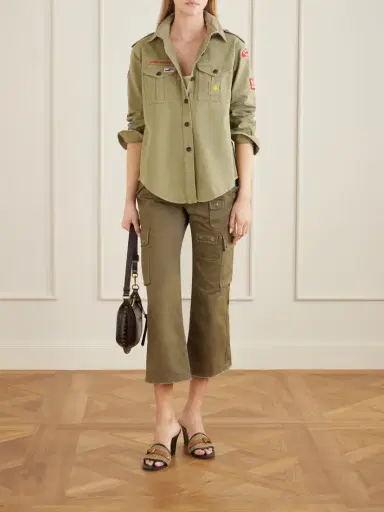 Isabel Marant Umberta Appliquéd Cotton-gabardine Shirt | Thumbnail 2 Isabel Marant Umberta Appliquéd Cotton-gabardine Shirt | Thumbnail 2