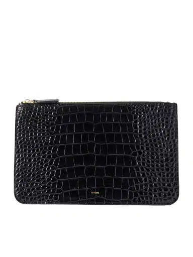TOTEME Threefold Croc-effect Leather Clutch | Thumbnail 1 TOTEME Threefold Croc-effect Leather Clutch | Thumbnail 1