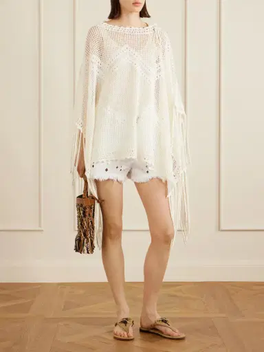 Isabel Marant Metilia Crocheted Fringed Cotton Top | Thumbnail 2 Isabel Marant Metilia Crocheted Fringed Cotton Top | Thumbnail 2