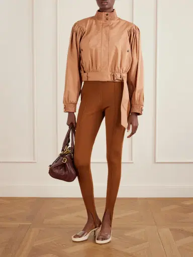 Chloé Cropped Belted Gathered Cotton-poplin Jacket | Thumbnail 2 Chloé Cropped Belted Gathered Cotton-poplin Jacket | Thumbnail 2