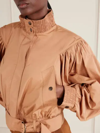 Chloé Cropped Belted Gathered Cotton-poplin Jacket | Thumbnail 4 Chloé Cropped Belted Gathered Cotton-poplin Jacket | Thumbnail 4