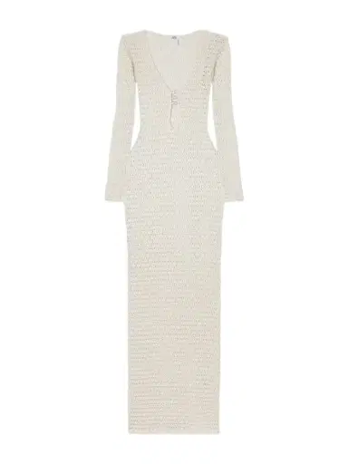 SARA CRISTINA Marina Pearl-embellished Crocheted Cotton Coverup | Thumbnail 1 SARA CRISTINA Marina Pearl-embellished Crocheted Cotton Coverup | Thumbnail 1