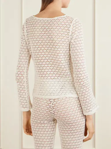 SARA CRISTINA Arena Crocheted Cotton Coverup | Thumbnail 4 SARA CRISTINA Arena Crocheted Cotton Coverup | Thumbnail 4