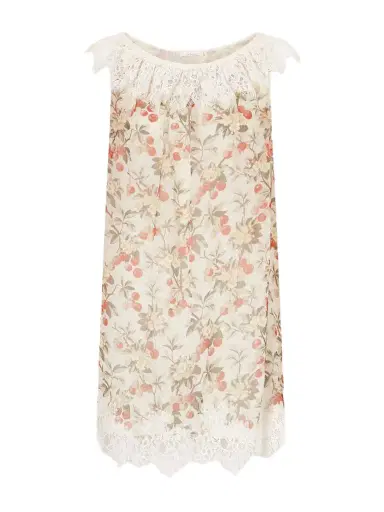 DÔEN Paloma Lace-trimmed Floral-print Silk-chiffon Mini Dress | Thumbnail 1 DÔEN Paloma Lace-trimmed Floral-print Silk-chiffon Mini Dress | Thumbnail 1