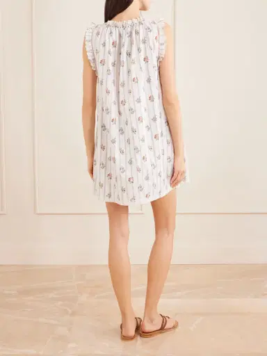 DÔEN Nessie Embroidered Striped Floral-print Organic Cotton Mini Dress | Thumbnail 3 DÔEN Nessie Embroidered Striped Floral-print Organic Cotton Mini Dress | Thumbnail 3