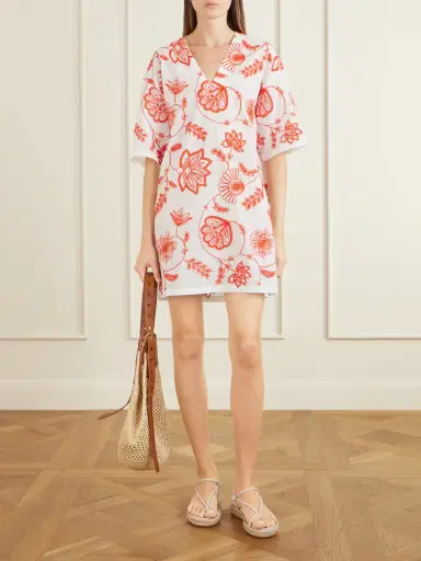 Eres Embroidered Cotton-blend Mini Dress | Thumbnail 2 Eres Embroidered Cotton-blend Mini Dress | Thumbnail 2