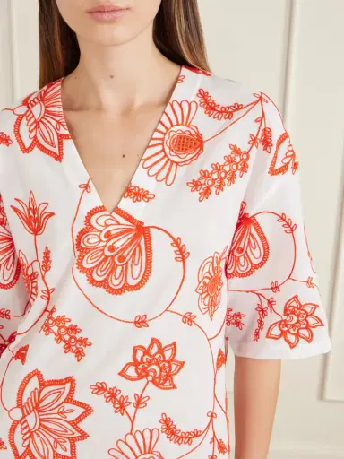 Eres Embroidered Cotton-blend Mini Dress | Thumbnail 4 Eres Embroidered Cotton-blend Mini Dress | Thumbnail 4