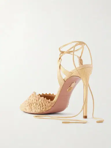 Aquazzura Rio Flirt 105 Raffia Sandals | Thumbnail 3 Aquazzura Rio Flirt 105 Raffia Sandals | Thumbnail 3