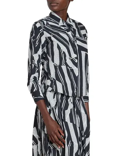 Dries Van Noten Women's Clavini Abstract Cotton Shirt - Black | Thumbnail 4 Dries Van Noten Women's Clavini Abstract Cotton Shirt - Black | Thumbnail 4