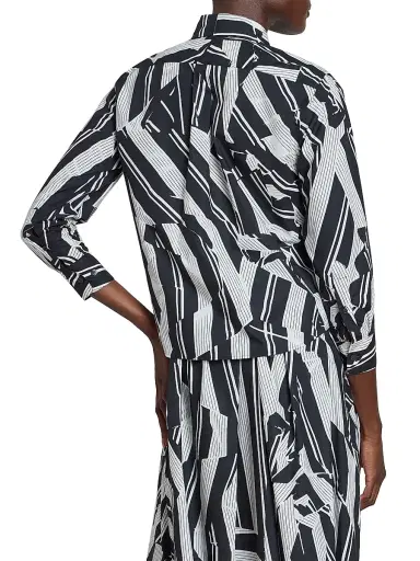 Dries Van Noten Women's Clavini Abstract Cotton Shirt - Black | Thumbnail 5 Dries Van Noten Women's Clavini Abstract Cotton Shirt - Black | Thumbnail 5