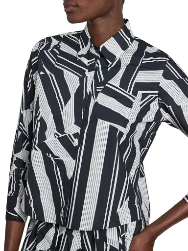 Dries Van Noten Women's Clavini Abstract Cotton Shirt - Black | Thumbnail 6 Dries Van Noten Women's Clavini Abstract Cotton Shirt - Black | Thumbnail 6