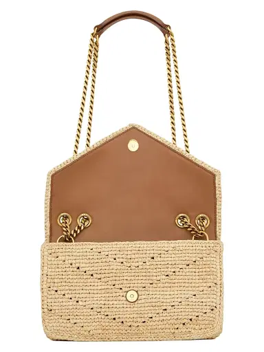 Saint Laurent Women's Loulou Shoulder Bag in Raffia - Natural | Thumbnail 2 Saint Laurent Women's Loulou Shoulder Bag in Raffia - Natural | Thumbnail 2