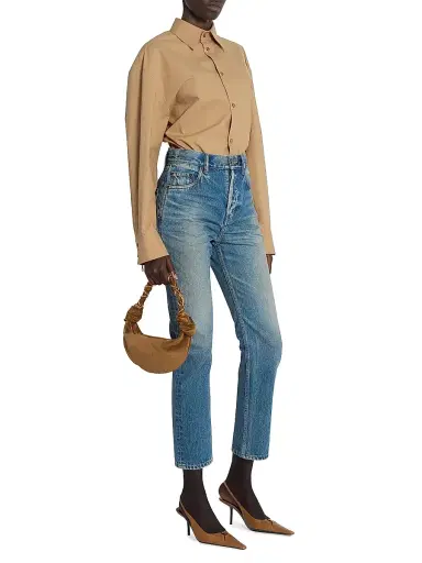 Saint Laurent Women's Amalia Hobo Top Handle Bag in Suede - Caramel Cognac | Thumbnail 2 Saint Laurent Women's Amalia Hobo Top Handle Bag in Suede - Caramel Cognac | Thumbnail 2
