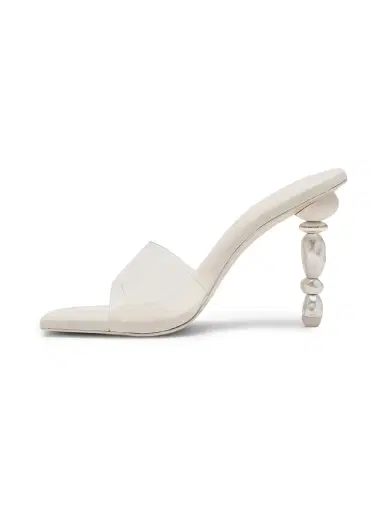 Cult Gaia Women's Mahina 100MM Beaded-Heel Sandals - Antique White | Thumbnail 4 Cult Gaia Women's Mahina 100MM Beaded-Heel Sandals - Antique White | Thumbnail 4