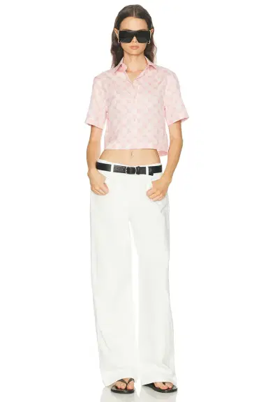 Burberry Abby Short Sleeve Cropped Shirt | Thumbnail 4 Burberry Abby Short Sleeve Cropped Shirt | Thumbnail 4