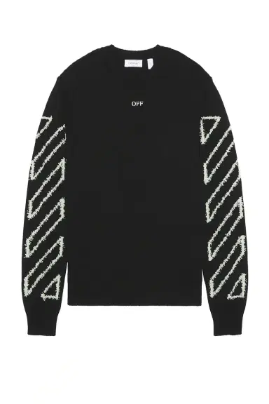 Off-White Fuzzy Knit Crew Neck Sweater | Thumbnail 5 Off-White Fuzzy Knit Crew Neck Sweater | Thumbnail 5