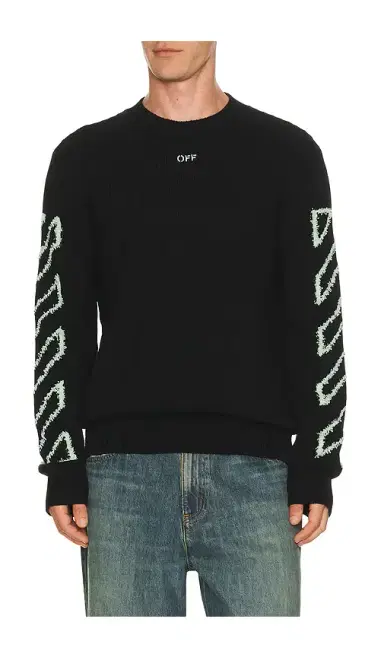 Off-White Fuzzy Knit Crew Neck Sweater | Thumbnail 8 Off-White Fuzzy Knit Crew Neck Sweater | Thumbnail 8