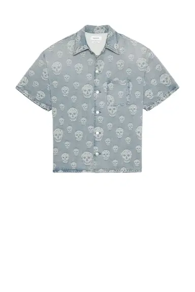 Alexander McQueen Denim Camp Collar Shirt | Thumbnail 4 Alexander McQueen Denim Camp Collar Shirt | Thumbnail 4