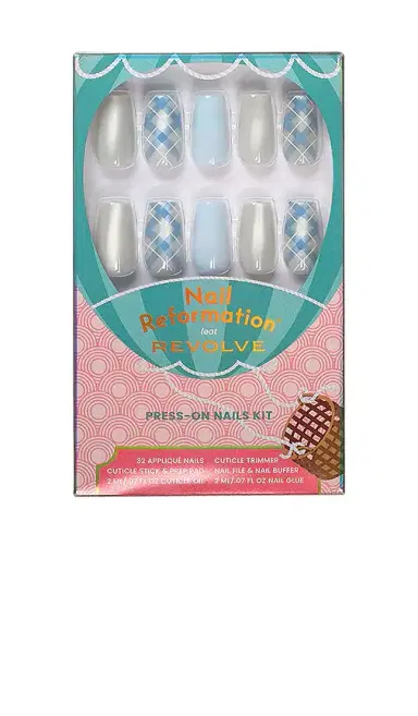 Nail Reformation x REVOLVE Cloud Plaid Press On Nails | Thumbnail 1 Nail Reformation x REVOLVE Cloud Plaid Press On Nails | Thumbnail 1