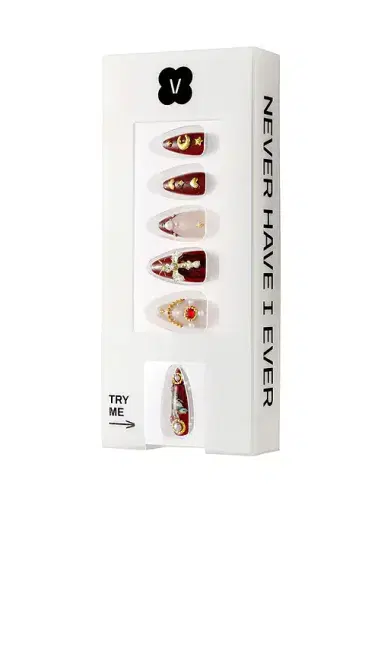 Never Have I Ever Burgundy Cherub Press-On Nails | Thumbnail 1 Never Have I Ever Burgundy Cherub Press-On Nails | Thumbnail 1