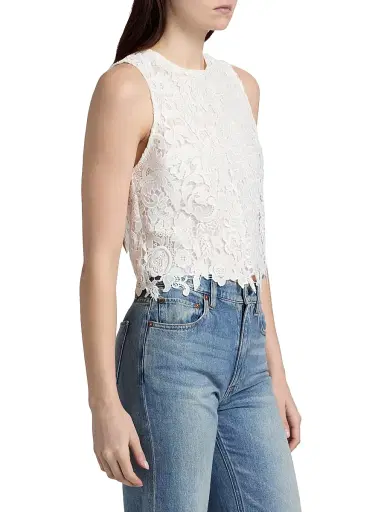 ALICE + OLIVIA Women's Amal Lace Tank - Off White | Thumbnail 4 ALICE + OLIVIA Women's Amal Lace Tank - Off White | Thumbnail 4