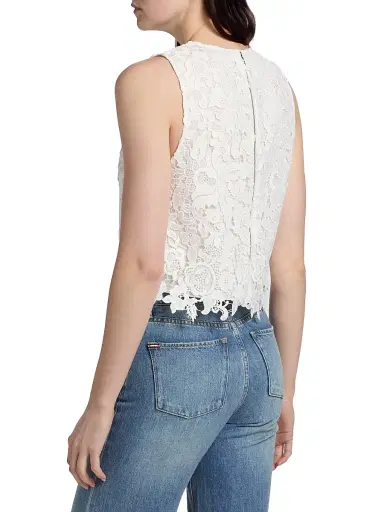 ALICE + OLIVIA Women's Amal Lace Tank - Off White | Thumbnail 5 ALICE + OLIVIA Women's Amal Lace Tank - Off White | Thumbnail 5