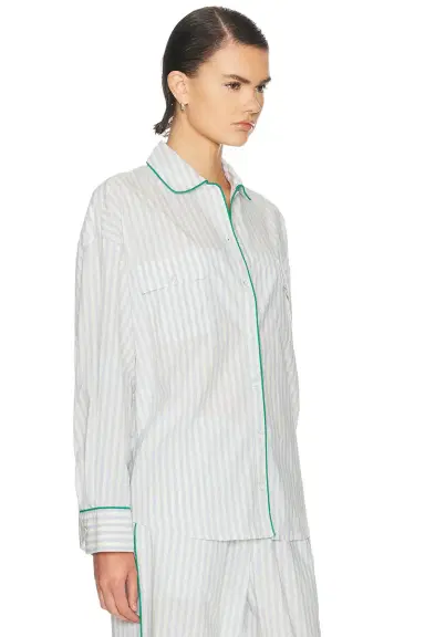 Lunya Airy Cotton Piped Button Down Shirt | Thumbnail 3 Lunya Airy Cotton Piped Button Down Shirt | Thumbnail 3