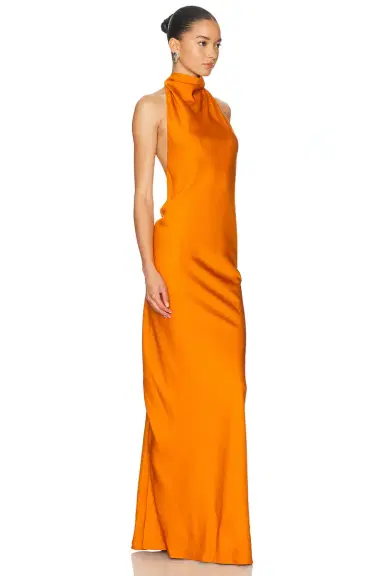 Brandon Maxwell Ophelia Sleeveless High Neck Gown | Thumbnail 3 Brandon Maxwell Ophelia Sleeveless High Neck Gown | Thumbnail 3