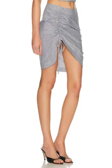 Fleur du Mal Poplin Draped Ruched Skirt | Thumbnail 2 Fleur du Mal Poplin Draped Ruched Skirt | Thumbnail 2