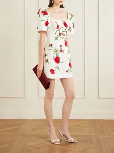 Carolina Herrera Embellished Floral Silk-faille Mini Dress | Thumbnail 2 Carolina Herrera Embellished Floral Silk-faille Mini Dress | Thumbnail 2